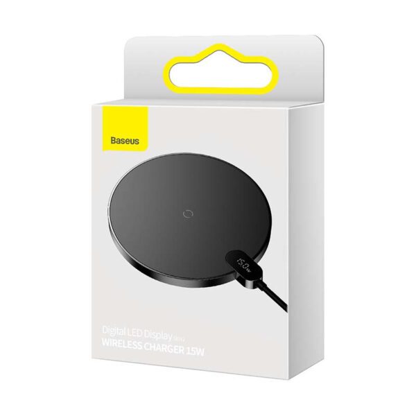 Inductive wireless charger Baseus Digital LED  15W (black) - Image 7