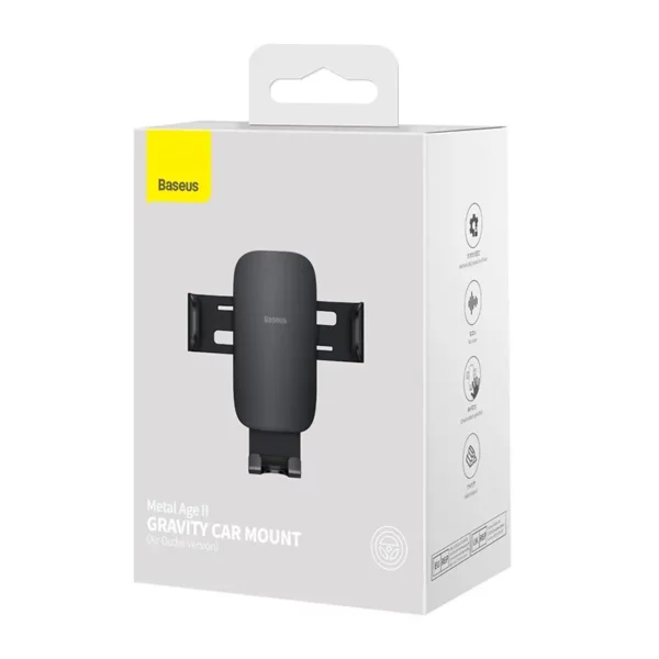 Baseus Metal Age II gravitational grip on the car grid - black - Image 6