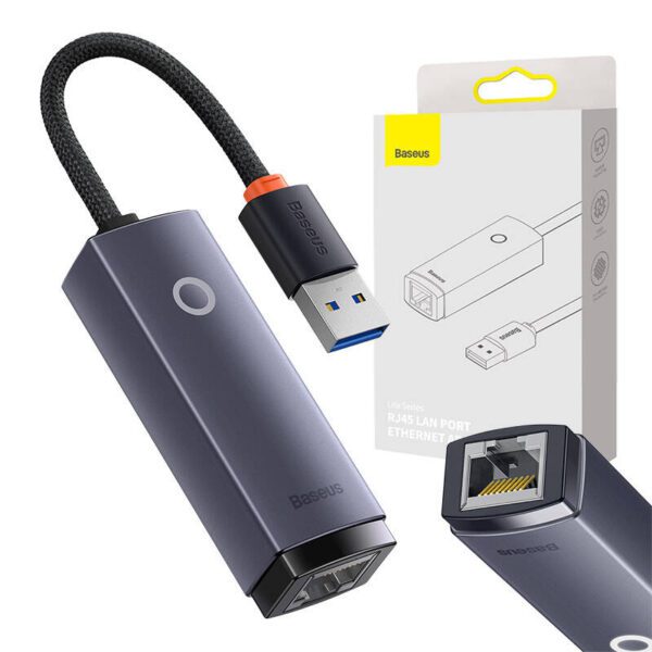 Network adapter Baseus Lite Series USB to RJ45, 1000Mbps (grey) - Image 7