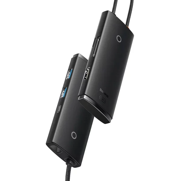 Baseus Lite Series Hub 6w1 USB-C to 2x USB 3.0 + USB-C + HDMI + SD/TF (black) - Image 2