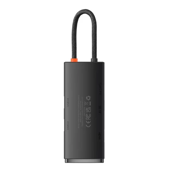 Hub 6w1 Baseus Lite Series USB-C to 2x USB 3.0 + USB-C PD + HDMI + SD/TF (black) - Image 3