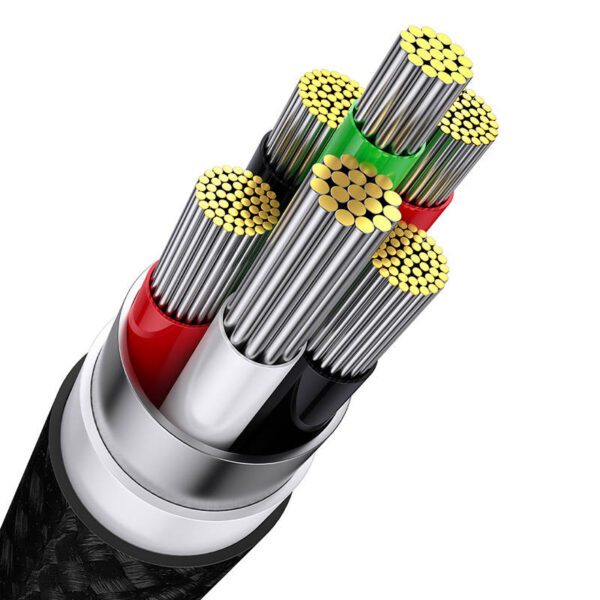 3in1 USB cable Baseus Flash Series, USB-C + micro USB + Lightning, 100W, 1.2m (black) - Image 7