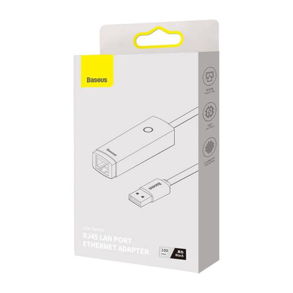 Baseus Lite Series USB to RJ45 network adapter, 100Mbps (black) - Image 7