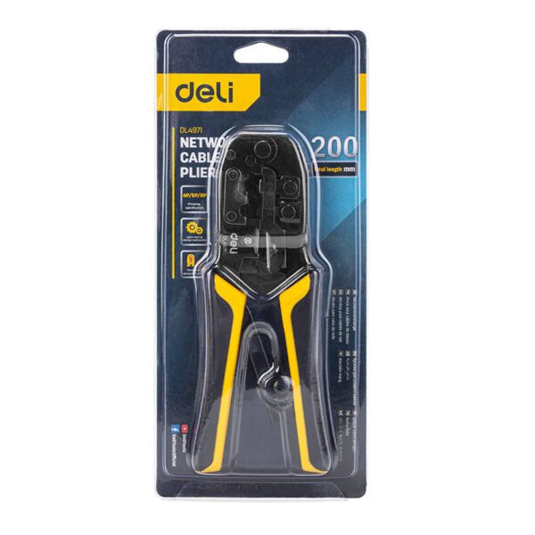 Deli Tools EDL4971 Ethernet Connector Crimping Pliers, 4/6/8P, RJ45/RJ14/RJ12/RJ9 - Image 5