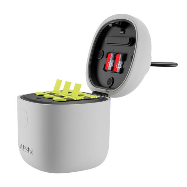 Allin box Telesin waterproof three-channel charger + 2 batteries for GoPro Hero 12 / Hero 11 / Hero 10 / Hero 9 (GP-BTR-905-GY-B) - Image 7
