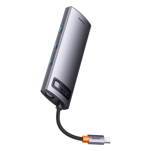 Hub 7in1 Baseus Metal Gleam Series, USB-C to 3x USB 3.0 + HDMI + USB-C PD + VGA + Ethernet RJ45 - Image 4