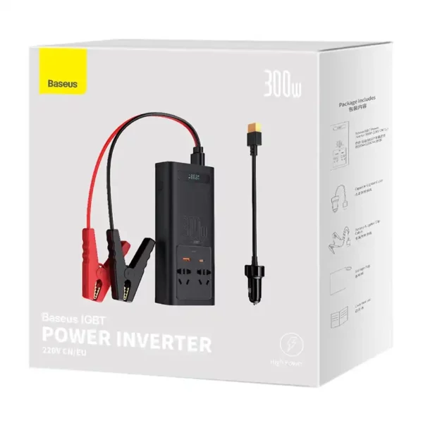 Power Inverter Baseus 300W (220V CN/EU) (black) - Image 8