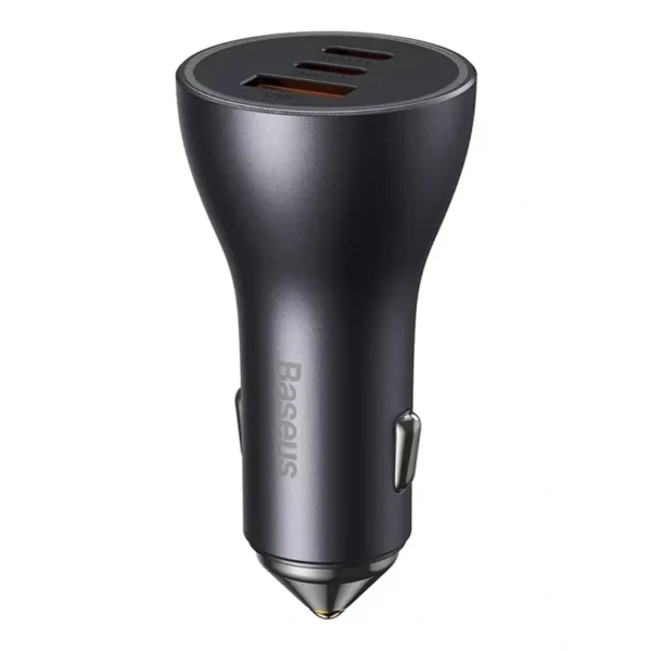 Car charger Baseus Golden Contactor Pro, 2x USB-C, 1x USB, 65W (grey) - Image 2