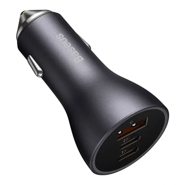Car charger Baseus Golden Contactor Pro, 2x USB-C, 1x USB, 65W (grey) - Image 5