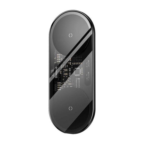 Dual Qi wireless charger Baseus Digital LED Display, 20W - Image 3