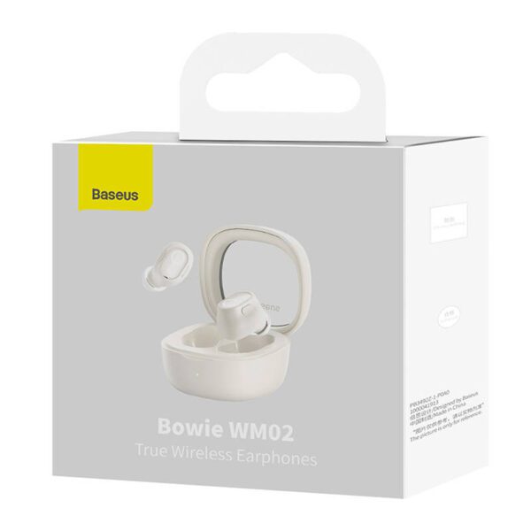 Wireless headphones Baseus Bowie WM02 TWS, Bluetooth 5.0 (white) - Image 8