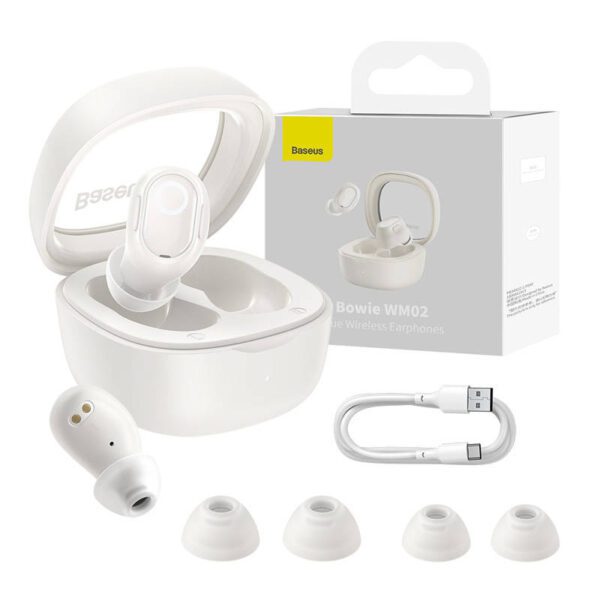 Wireless headphones Baseus Bowie WM02 TWS, Bluetooth 5.0 (white) - Image 10