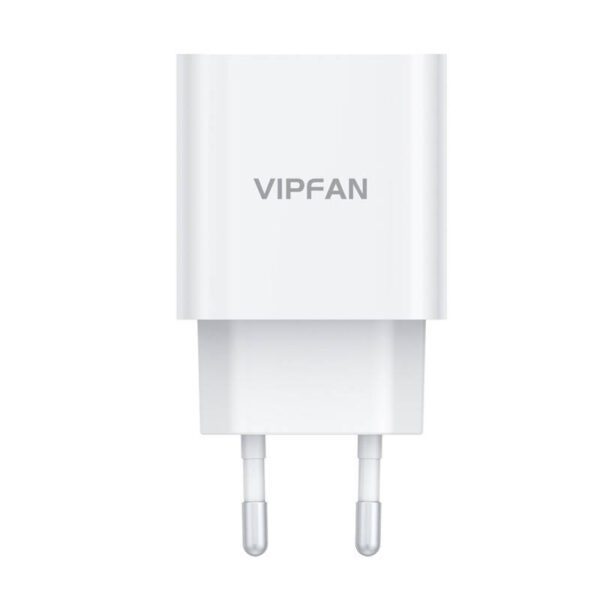 Wall charger VFAN E04, USB-C, 20W, QC 3.0 + Lightning cable (white) - Image 6