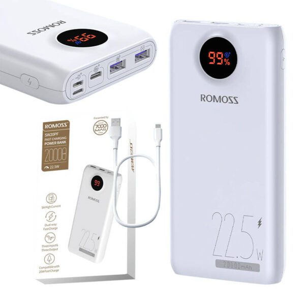 Powerbank Romoss SW20PF 20000mAh, 22.5W (white) - Image 2