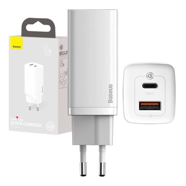 Quick Travel Charger Baseus GaN2 Lite USB+C 65W EU (white) - Image 12