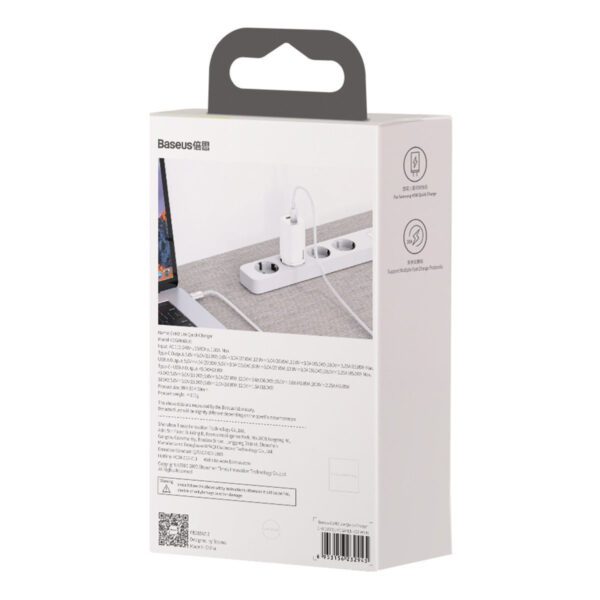 Quick Travel Charger Baseus GaN2 Lite USB+C 65W EU (white) - Image 11