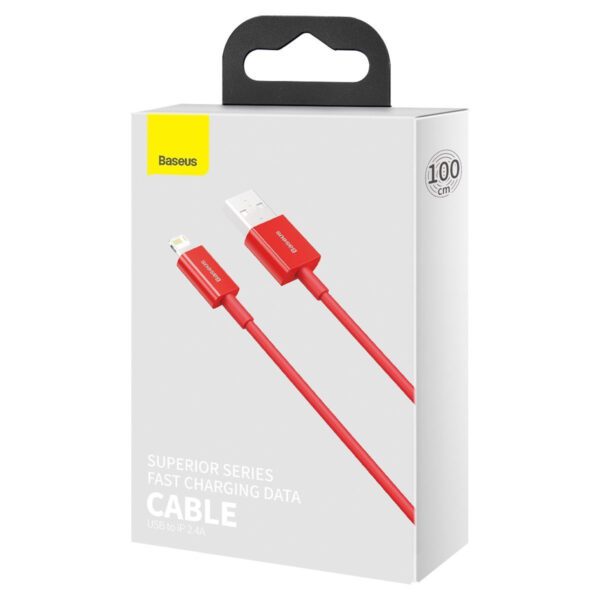 Baseus Superior Series Cable USB to iP 2.4A 1m (red) - Image 11