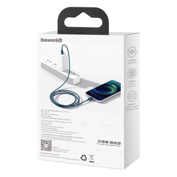 Baseus Superior Series Cable USB-C to iP, 20W, PD, 2m (blue) - Image 11