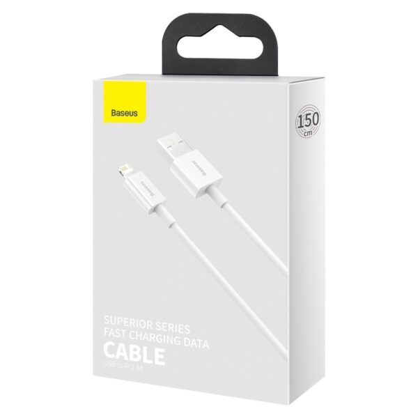 Baseus Superior Series Cable USB to Lightning 2.4A 1,5m (white) - Image 8