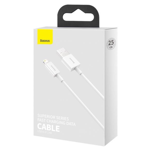 Baseus Superior Series Cable USB to Lightning, 2.4A, 0,25m (white) - Image 11