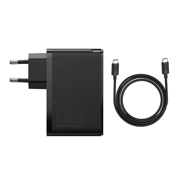 Travel Charger Baseus GaN2 Pro Quick  2x USB + 2x USB-C, 100W, EU (Black) - Image 12