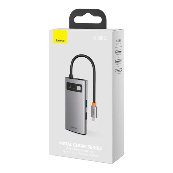 Hub 4in1 Baseus Metal Gleam Series, USB-C to USB 3.0 + USB 2.0 + HDMI + USB-C PD - Image 8