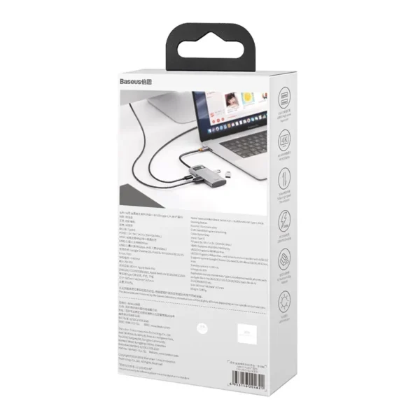 Hub 4in1 Baseus Metal Gleam Series, USB-C to USB 3.0 + USB 2.0 + HDMI + USB-C PD - Image 9
