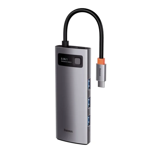 Hub 5in1 Baseus Metal Gleam Series, USB-C to 3x USB 3.0 + HDMI + USB-C PD - Image 7