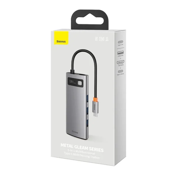 Hub 5in1 Baseus Metal Gleam Series, USB-C to 3x USB 3.0 + HDMI + USB-C PD - Image 8