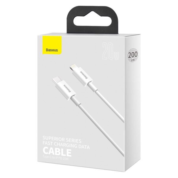 Baseus Superior Series Cable USB-C to Lightning, 20W, PD, 2m (white) - Image 11