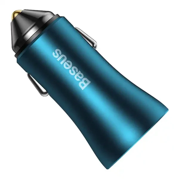 Baseus Golden Contactor Max car charger, USB + USB-C, 60W (blue) - Image 4