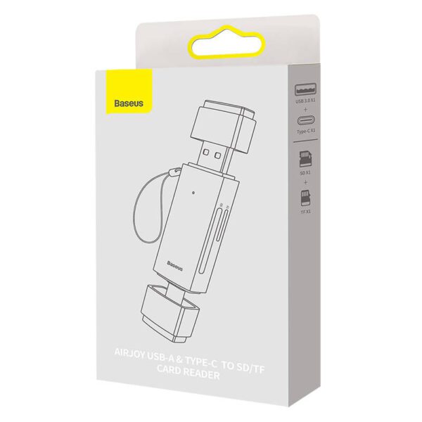 Baseus Lite Series SD/TF memory card reader, USB + USB-C (gray) - Image 7