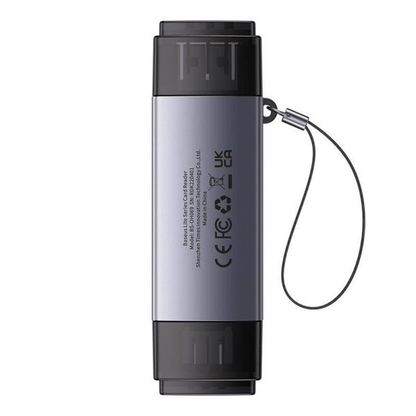 Baseus Lite Series SD/TF memory card reader, USB + USB-C (gray) - Image 4