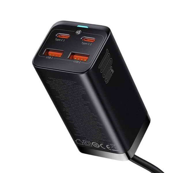 Baseus GaN3 Pro wall charger 2xUSB-C + 2xUSB, 100W (black) - Image 12