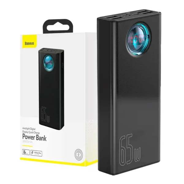 Powerbank Baseus Amblight 30000mAh, 4xUSB, USB-C, 65W (black) - Image 7