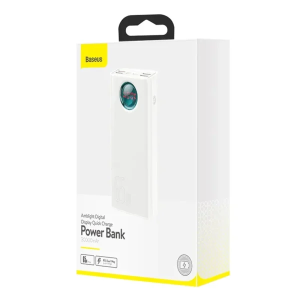 Powerbank Baseus Amblight 30000mAh, 4xUSB, USB-C, 65W (white) - Image 8