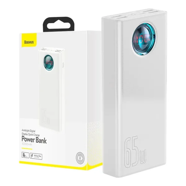 Powerbank Baseus Amblight 30000mAh, 4xUSB, USB-C, 65W (white) - Image 7