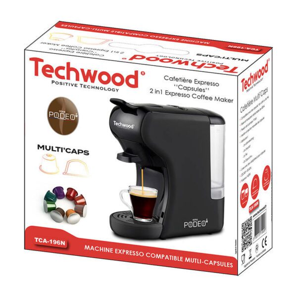 Capsule coffee maker  Techwood TCA-196N (black) - Image 3