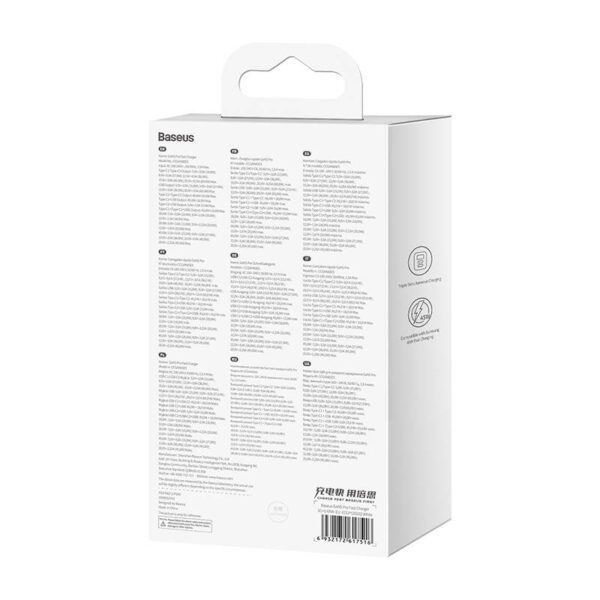 Wall charger Baseus GaN5 Pro 2xUSB-C + USB, 65W (white) - Image 8
