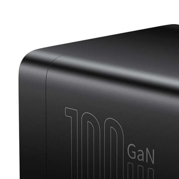 Baseus GaN3 Pro wall charger / powerstrip 2xUSB + 2xUSB-C + AC, 100W (black) - Image 7
