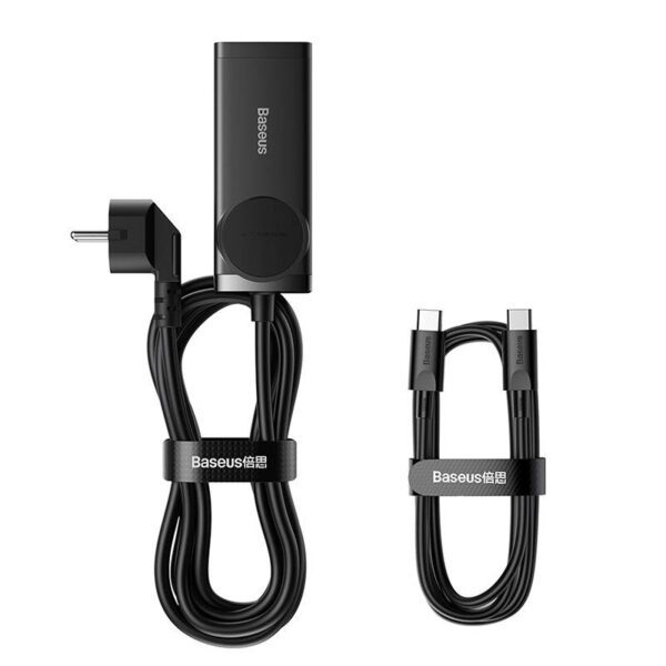 Baseus GaN3 Pro wall charger / powerstrip 2xUSB + 2xUSB-C + AC, 100W (black) - Image 8
