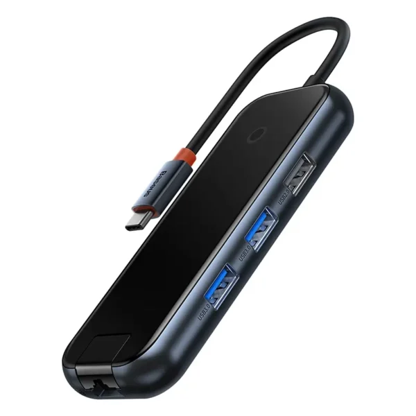Hub 5in1 Baseus AcmeJoy series USB-C to 2xUSB 3.0 + USB 2.0 + USB-C PD + RJ45 (dark grey) - Image 3