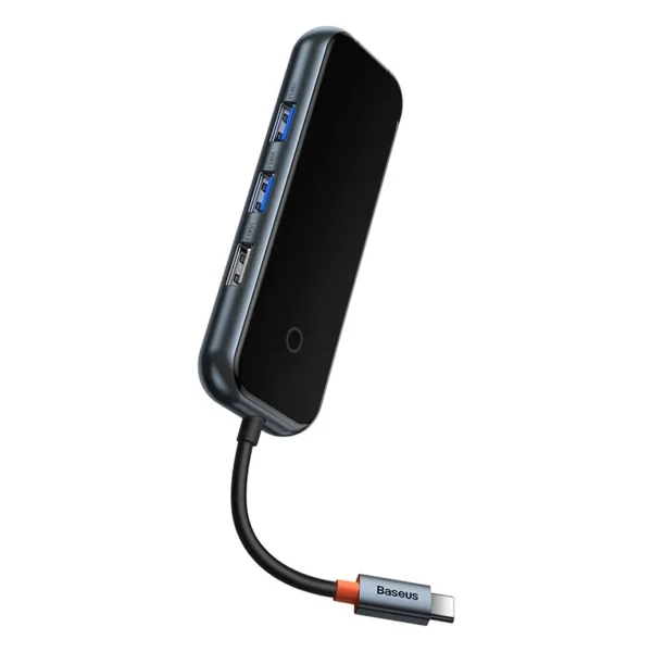 Hub 5in1 Baseus AcmeJoy series USB-C to 2xUSB 3.0 + USB 2.0 + USB-C PD + RJ45 (dark grey) - Image 4