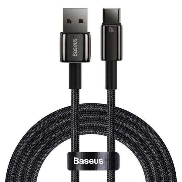 Baseus Tungsten Gold Cable USB to USB-C, 100W, 2m (black) - Image 2