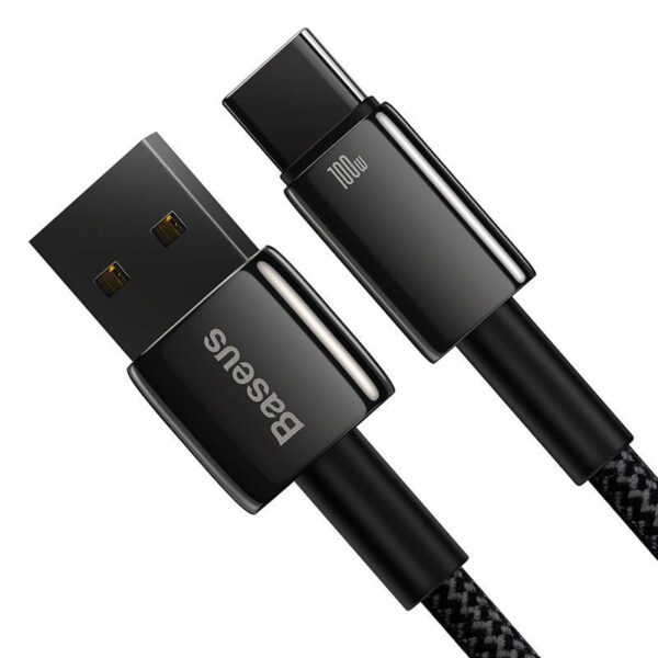 Baseus Tungsten Gold Cable USB to USB-C, 100W, 2m (black) - Image 5