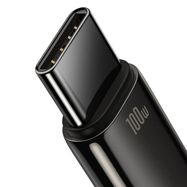 Baseus Tungsten Gold Cable USB to USB-C, 100W, 2m (black) - Image 4