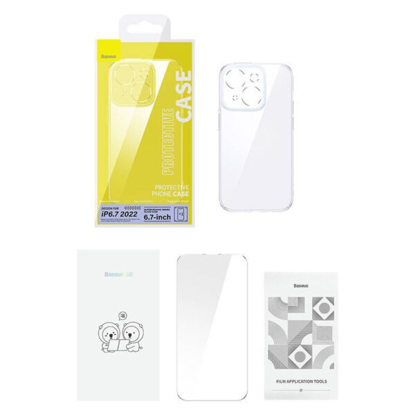 Baseus SuperCeramic Transparent Glass Case and Tempered Glass set for iPhone 14 Plus - Image 7