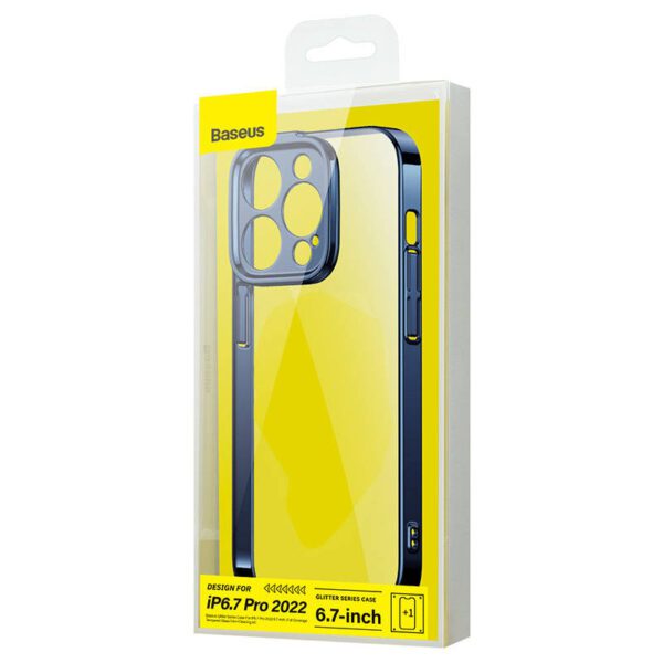 Baseus Glitter Transparent Case and Tempered Glass set for iPhone 14 Pro Max (blue) - Image 7
