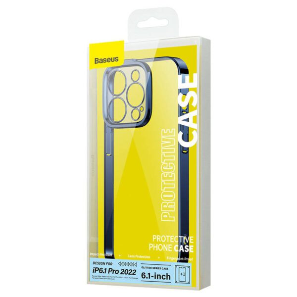 Baseus Glitter Transparent Case and Tempered Glass set for iPhone 14 Pro (blue) - Image 7
