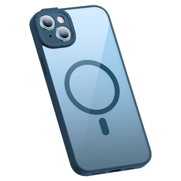 Baseus Frame Transparent Magnetic Case and Tempered Glass set for iPhone 14 Plus (blue) - Image 5